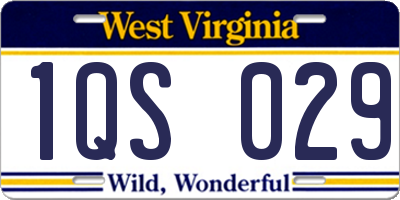 WV license plate 1QS029
