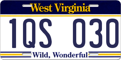 WV license plate 1QS030