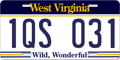 WV license plate 1QS031
