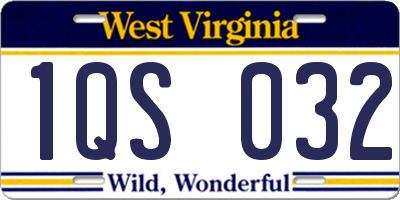 WV license plate 1QS032