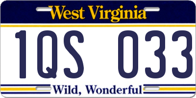 WV license plate 1QS033