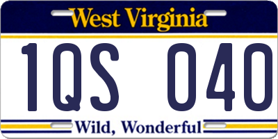 WV license plate 1QS040