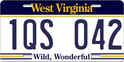 WV license plate 1QS042
