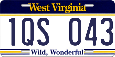 WV license plate 1QS043
