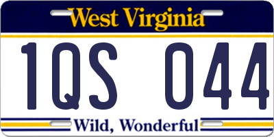 WV license plate 1QS044
