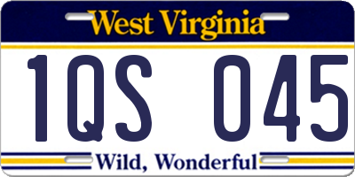 WV license plate 1QS045