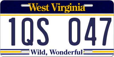 WV license plate 1QS047