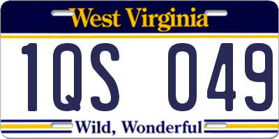 WV license plate 1QS049
