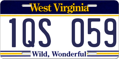 WV license plate 1QS059