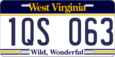 WV license plate 1QS063