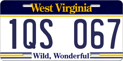WV license plate 1QS067