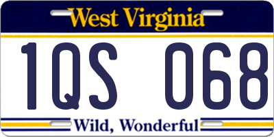 WV license plate 1QS068