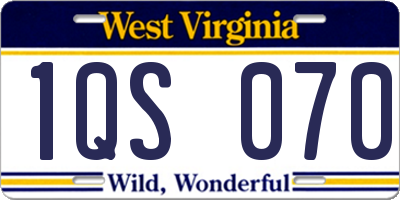 WV license plate 1QS070