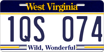 WV license plate 1QS074