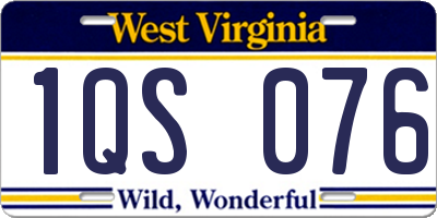 WV license plate 1QS076