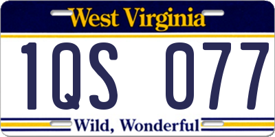 WV license plate 1QS077