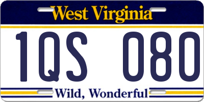 WV license plate 1QS080