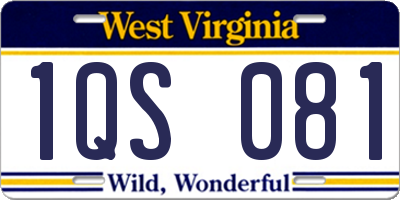 WV license plate 1QS081