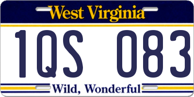 WV license plate 1QS083