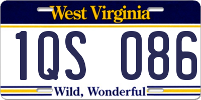 WV license plate 1QS086