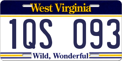WV license plate 1QS093