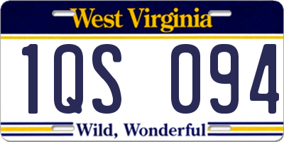 WV license plate 1QS094