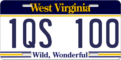 WV license plate 1QS100