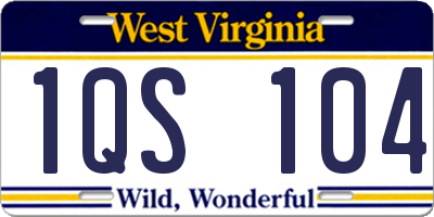 WV license plate 1QS104