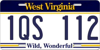 WV license plate 1QS112