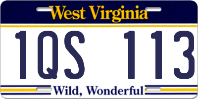 WV license plate 1QS113