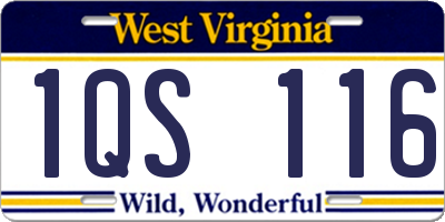 WV license plate 1QS116