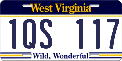 WV license plate 1QS117