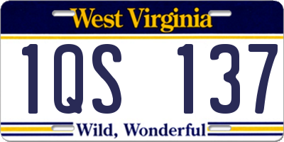 WV license plate 1QS137