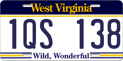WV license plate 1QS138