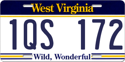 WV license plate 1QS172