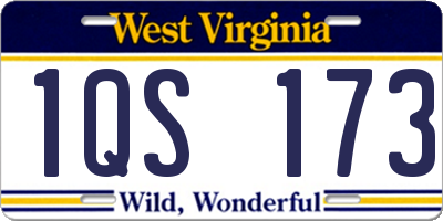 WV license plate 1QS173