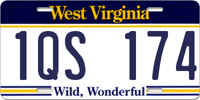WV license plate 1QS174