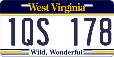 WV license plate 1QS178