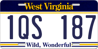 WV license plate 1QS187