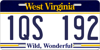 WV license plate 1QS192