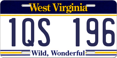 WV license plate 1QS196