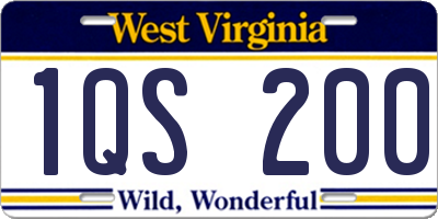 WV license plate 1QS200