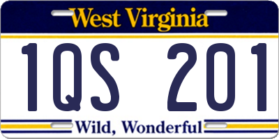 WV license plate 1QS201