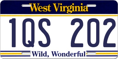 WV license plate 1QS202