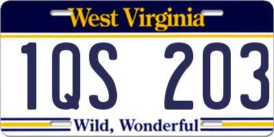 WV license plate 1QS203