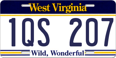 WV license plate 1QS207
