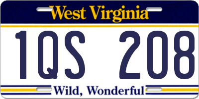 WV license plate 1QS208