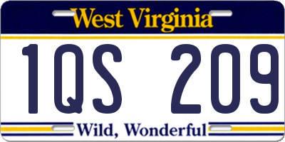 WV license plate 1QS209