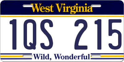 WV license plate 1QS215