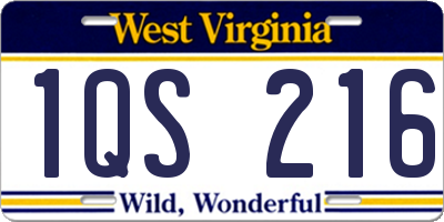 WV license plate 1QS216